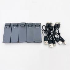 OEM LiPo Battery 5PCS & USB Charging Cable 5PCS for F26 Volant FPV Drone