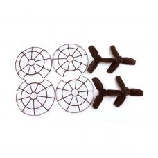 OEM Replacement Parts Combo: 4 Propellers + 4 Propeller Guards Fits Contixo F27 Halo Mini