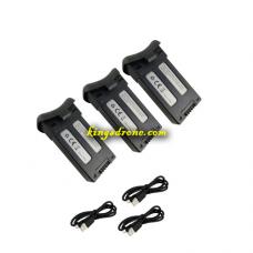 Black Battery (3) + USB (3) for the Potensic Drone T25