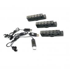 Batteries 3PCS + USB 3PCS for Propel Drone Flex 2.0