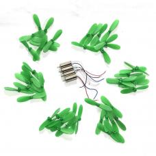 48PCS Green Propellers  + 4PCS Motors for Sharper Image LED Glow Up Mini Stunt Drone 1012414