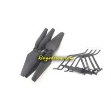 Combo Crash Bundle for Snaptain S5C Drone Parts, 4pcs Blades, 4pcs Blades Guards