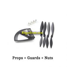 Crash Kit for Viper Pro Drone, Four Propellers Blades , Four Propellers Guards, Four Nuts
