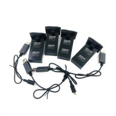 OEM Lipo Battery 4PCS + USB Line 4PCS for Vivitar VTI SkyTracker DRC-445