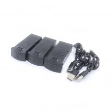 OEM Batteries (3) and USB Cables (3) for Vivitar DRC-448-NOC Sky Flow 4K Aerial Camera Drone