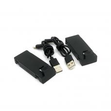 OEM Lipo Batteries 2PCS and USB 2PCS for Vivitar DRCSC42-BLK-T57-2 Sky View