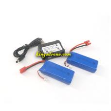 2 Pcs Lipo Batteries with 2 IN 1 Charger Spare for X-Vision Professional Drone